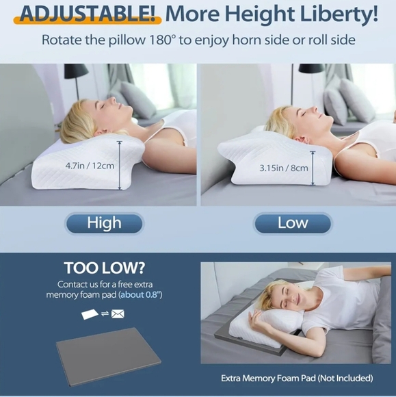 HOMCA Contour Memory Foam Orthopedic Pillow - Picture 7 of 9